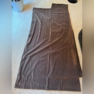 Brown velvet restoration hardware drapes- 2 panels, each 48x94